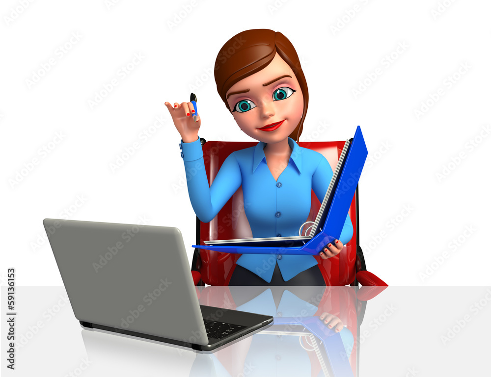 Young Business woman with office file Young Business woman with office file