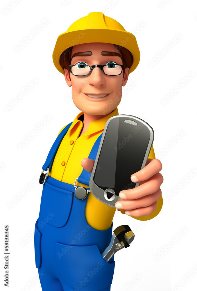 Plumber with mobile Plumber with mobile