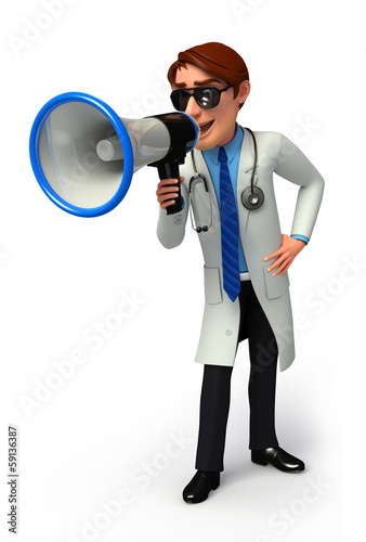 Doctor  with loduspeaker photo