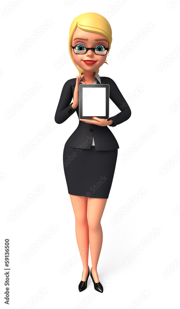 Young Business woman  with i pad