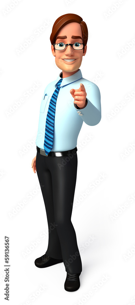 Service man with pointing Service man with pointing