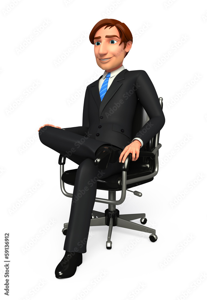 Young Business with sitting in chair Young Business with sitting in chair