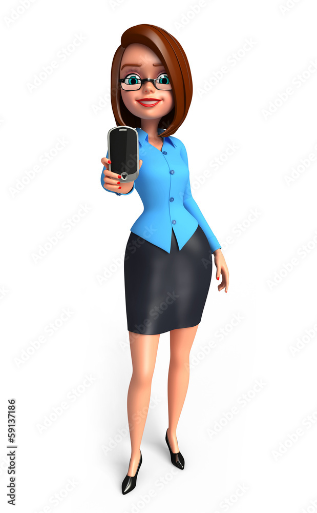 Office girl with mobile Office girl with mobile