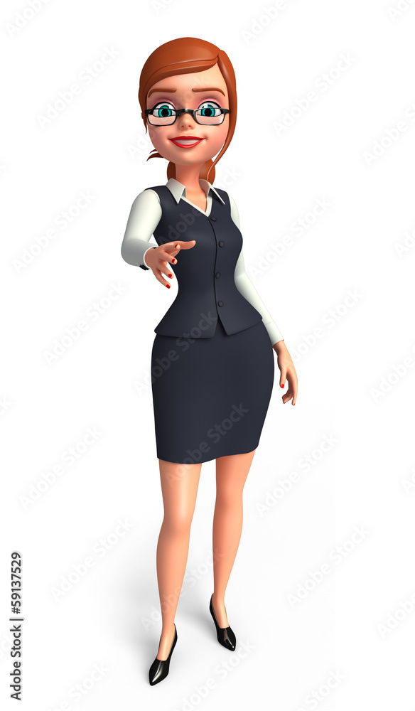 Fototapeta premium Young Business woman hand shake