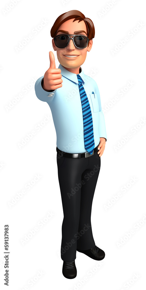 Service man with thumb up