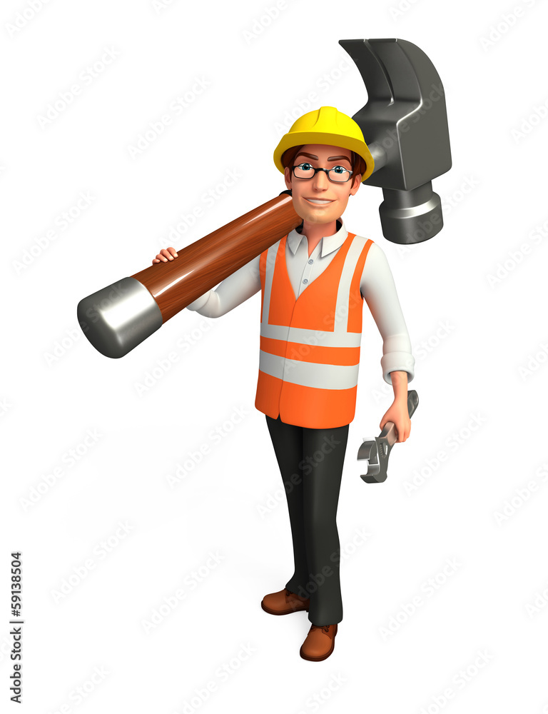 Worker with hammer Worker with hammer