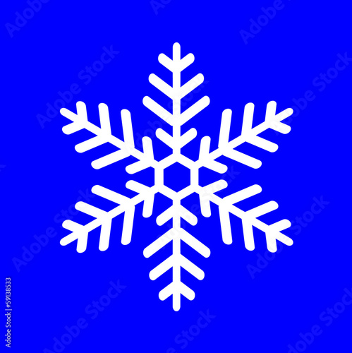 white snowflake on a blue background