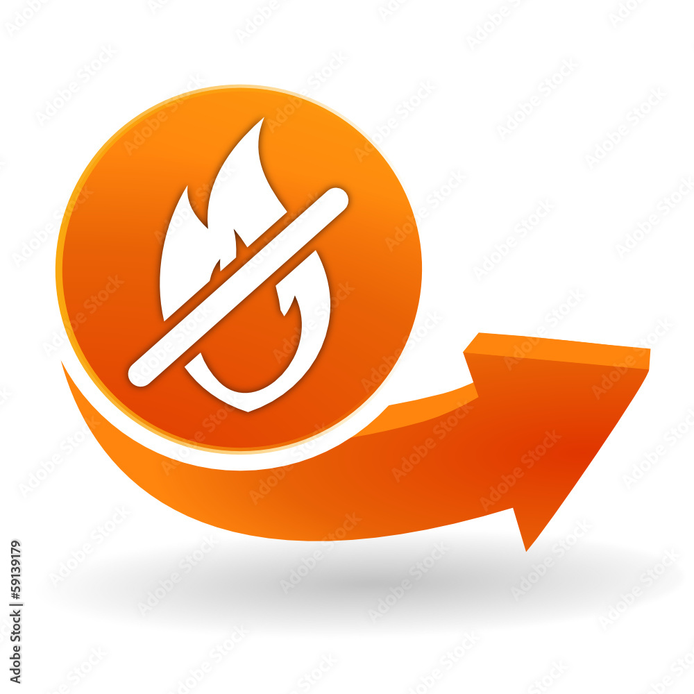 feu interdit sur bouton web orange