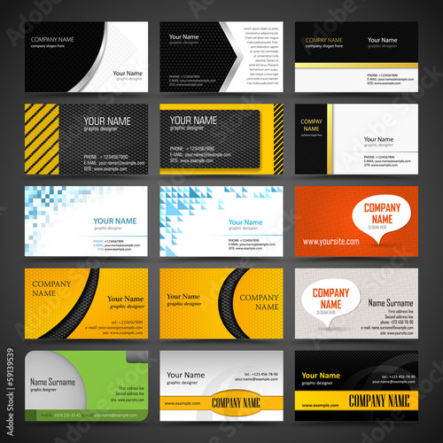 Business cards templates set