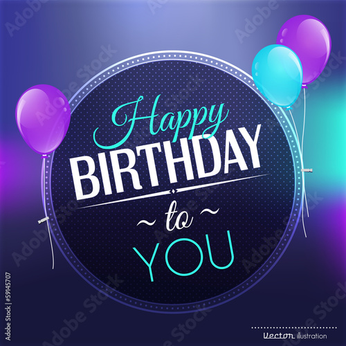 Birthday card in bright colors.