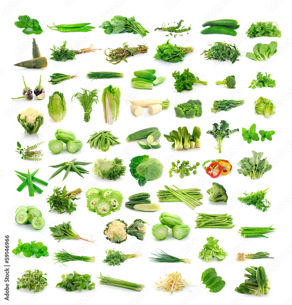 Fototapeta premium Vegetables collection isolated on white background