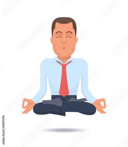 Businessman in a lotus position