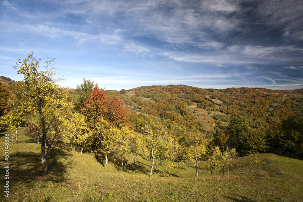 Colorful mountain scenes