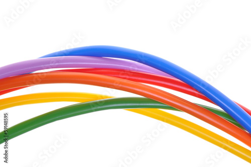 Colored cables used in electrical and computer networks 