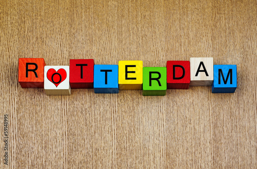 I Love Rotterdam, Netherlands - sign series for cities & travel
