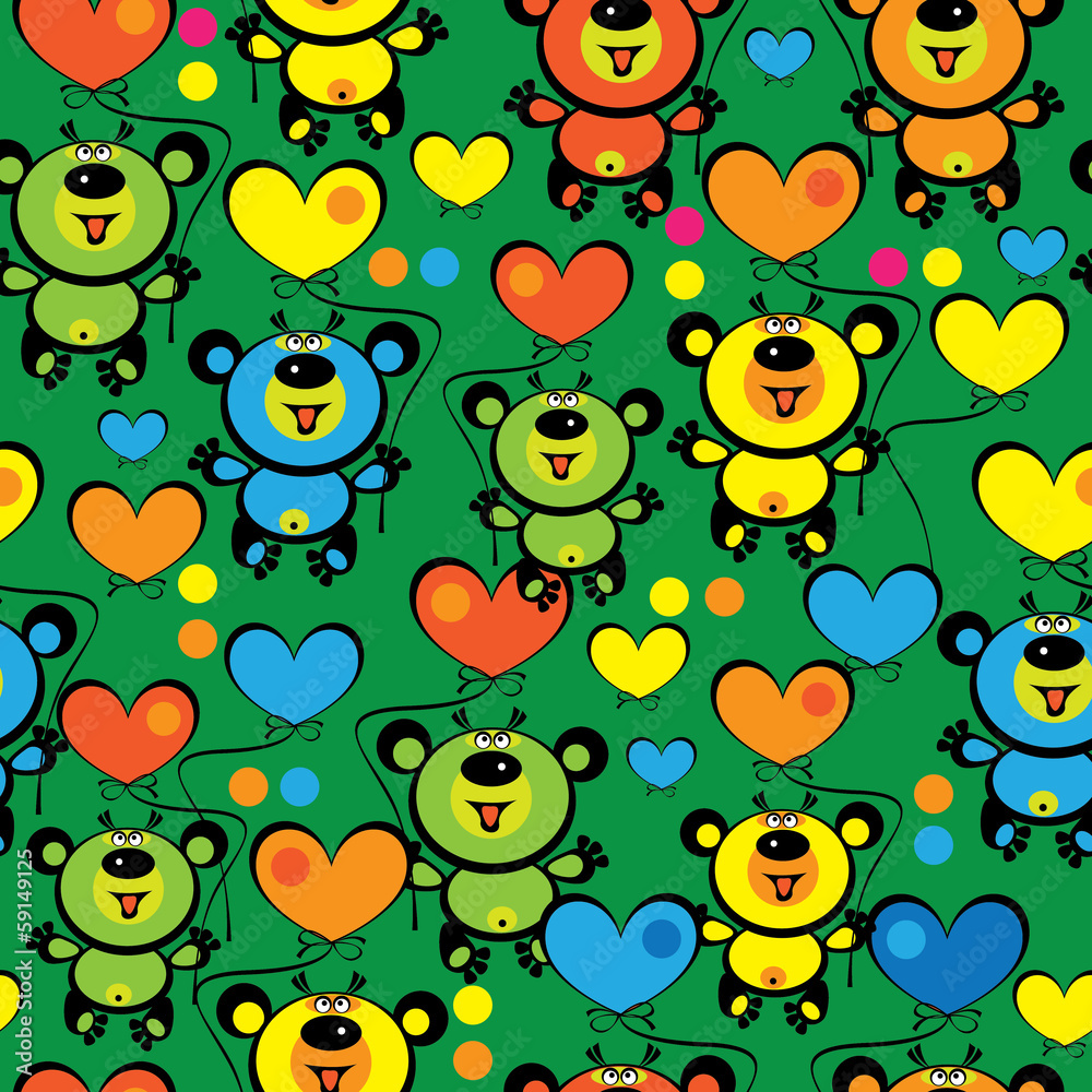 multicolored teddy bears seamless pattern multicolored teddy bears seamless pattern