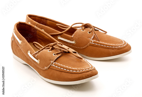 brown, women's shoes on a white background