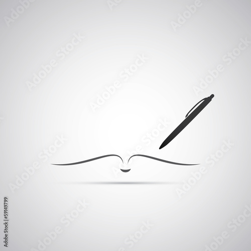 Notebook and Pen Icon Design