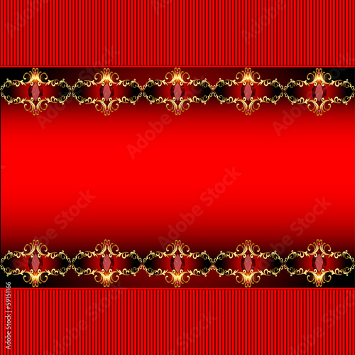 background with a horizontal band with gold ornament