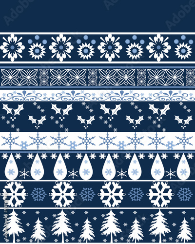 Wallpaper Mural Seamless christmas ornament pattern Torontodigital.ca