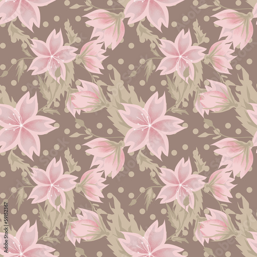 Wallpaper Mural Seamless floral pattern Torontodigital.ca