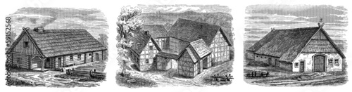 Wallpaper Mural Traditional Peasants Houses 3 Torontodigital.ca