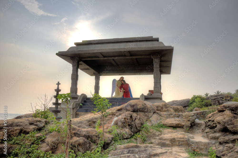 Memorial Shrine Adimalathura. Chowara Beach, Kerala, India Memorial Shrine Adimalathura. Chowara Beach, Kerala, India