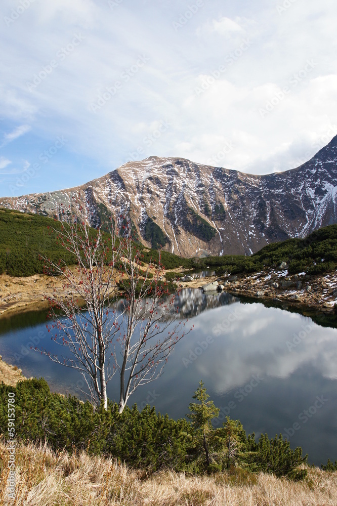 Mountain lake Rohacske pleso, Western Tatras, Slovakia
