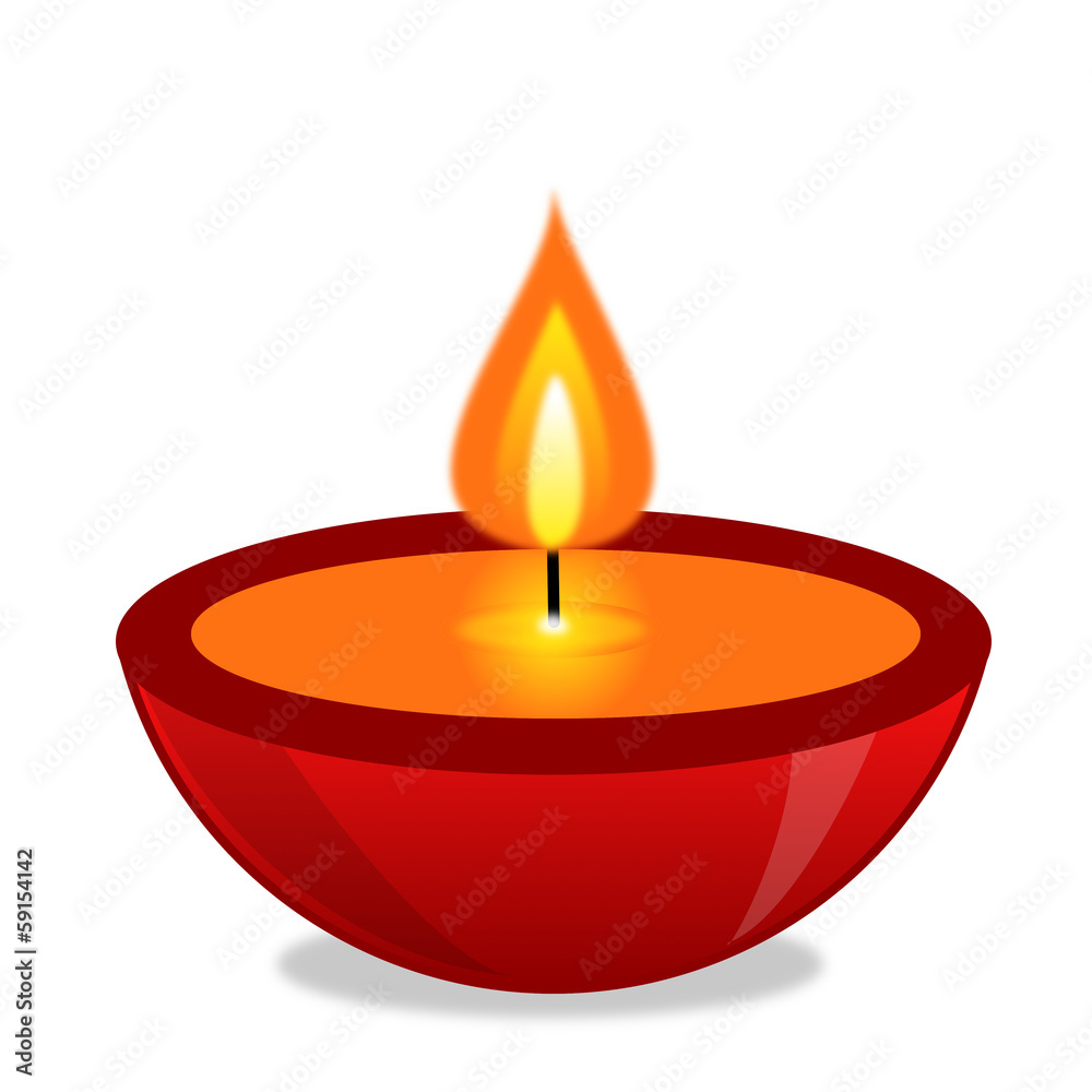 bright beautiful candlestick on a white background