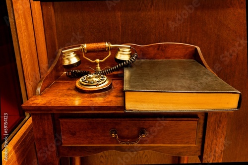 Ancient phone with phonebook