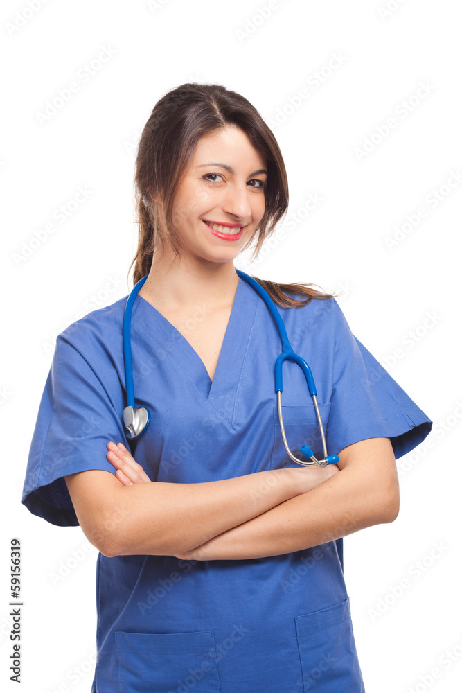 Smiling nurse isolated on white Smiling nurse isolated on white