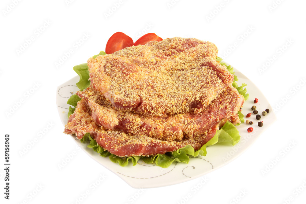 Cutlet with salad and tomato Cutlet with salad and tomato