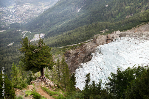 View point on Bossons Glacier, Chamonix, France