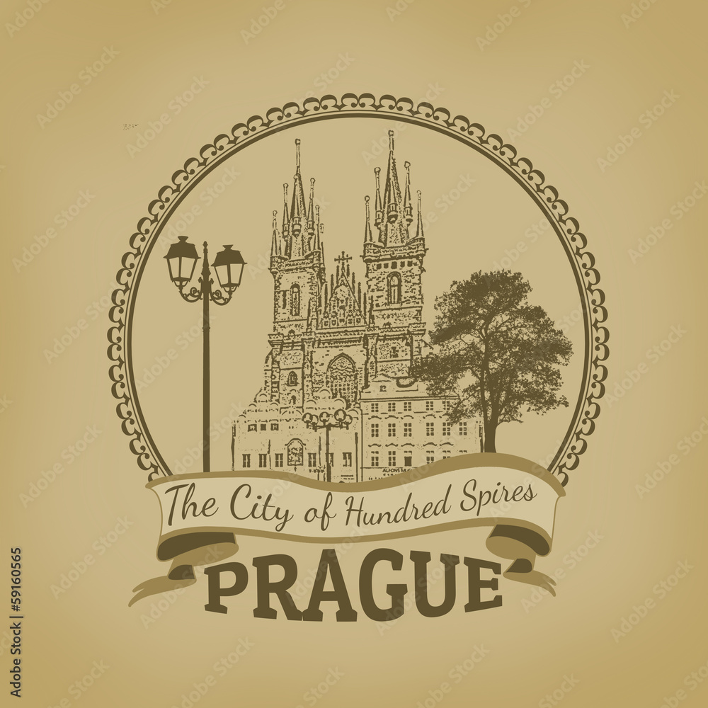 Prague ( The city of hundred spires) poster