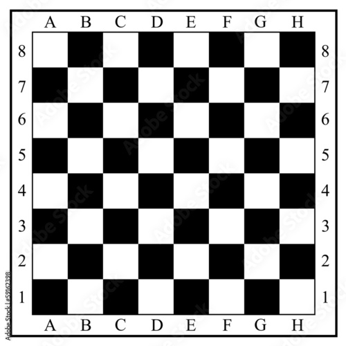Chess board without chess pieces