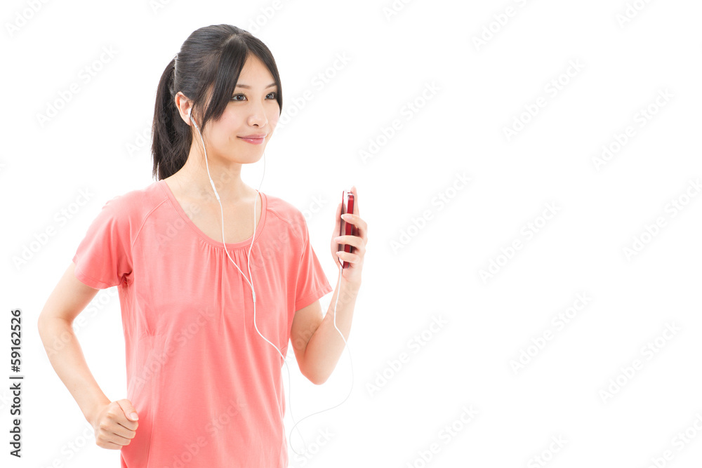 young asian sporty woman running young asian sporty woman running