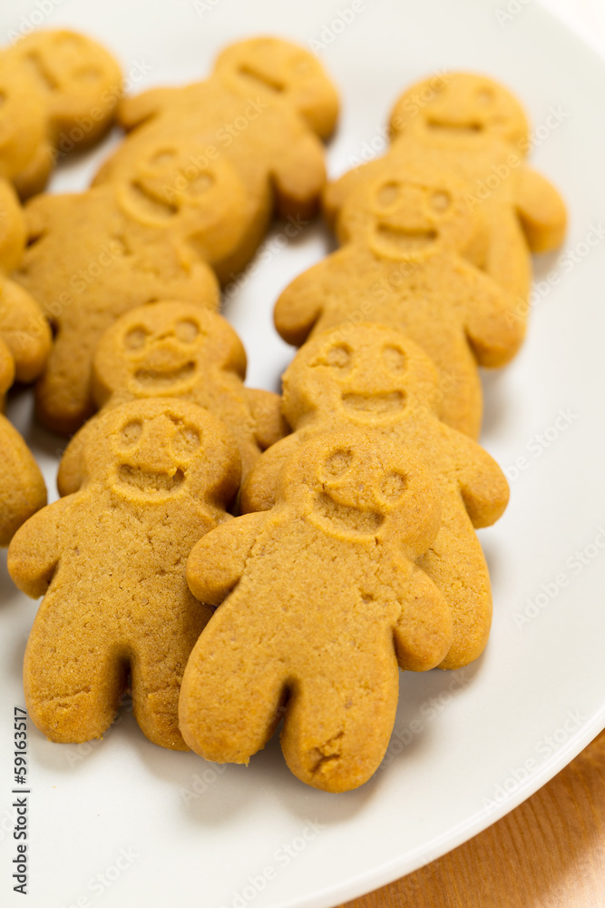 Gingerbread cookies on plate Gingerbread cookies on plate
