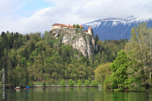 Bled castle on alpine Lake Bled, Slovenia © mary416