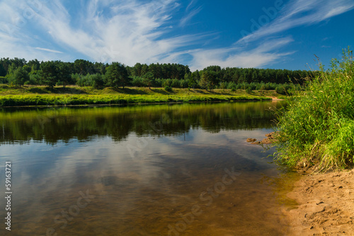 Calm river in summer day