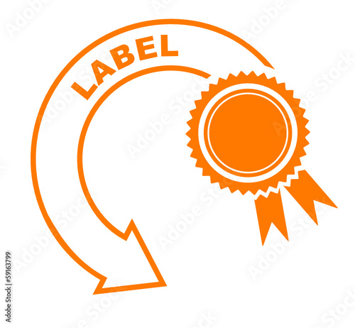 label flèche orange