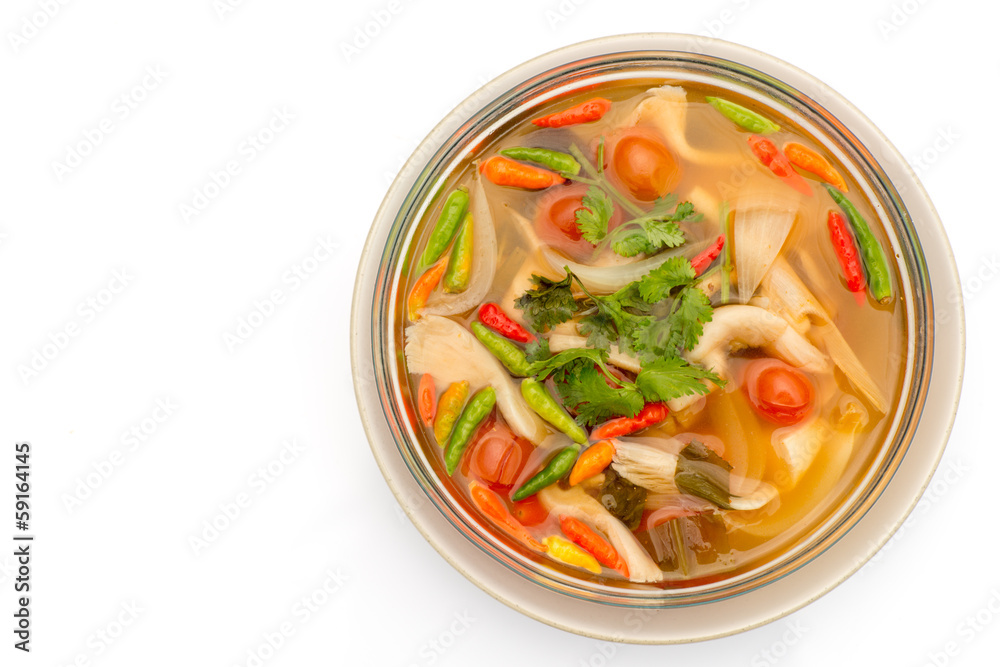 Vegetarian Thai Food mushroom tom yum soup