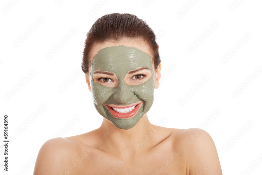 Beautifu toplessl woman with facial mask. Beautifu toplessl woman with facial mask.