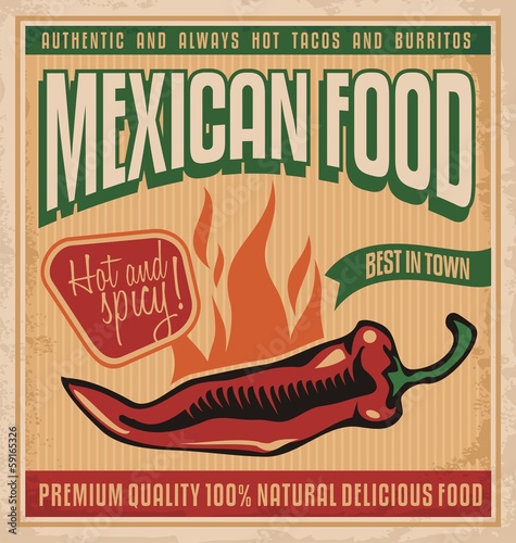 Vintage poster for Mexican food