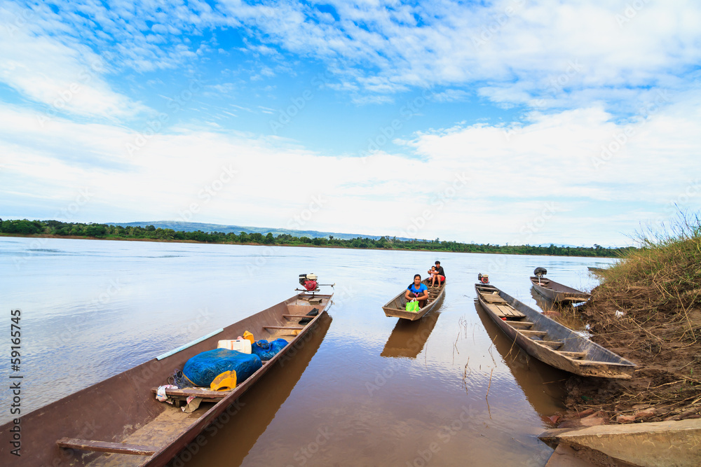 Longtail boat in the Mekong River