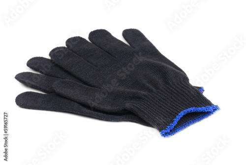 work gloves black color isolated on white background