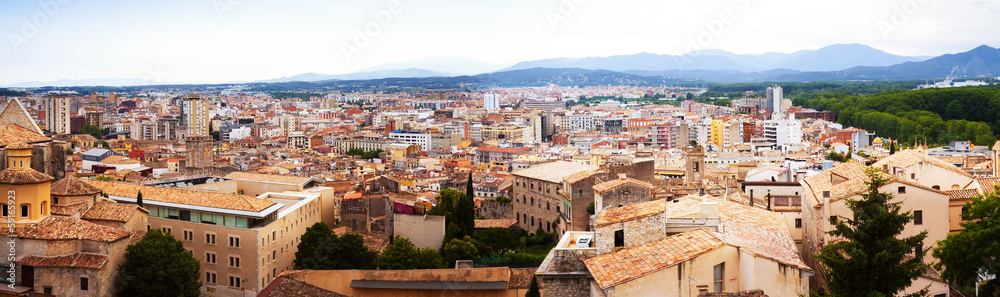 Top view of european city. Girona