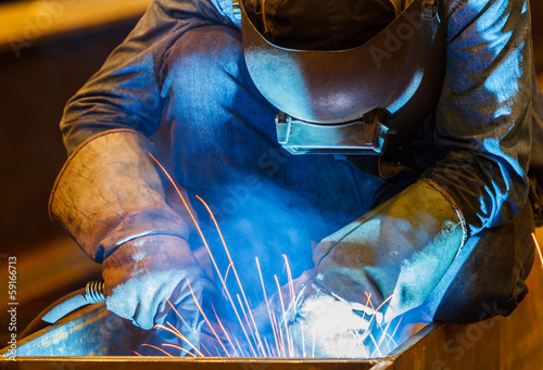 MIG welder in a factory photo