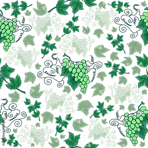Seamless background with bunches of grapes