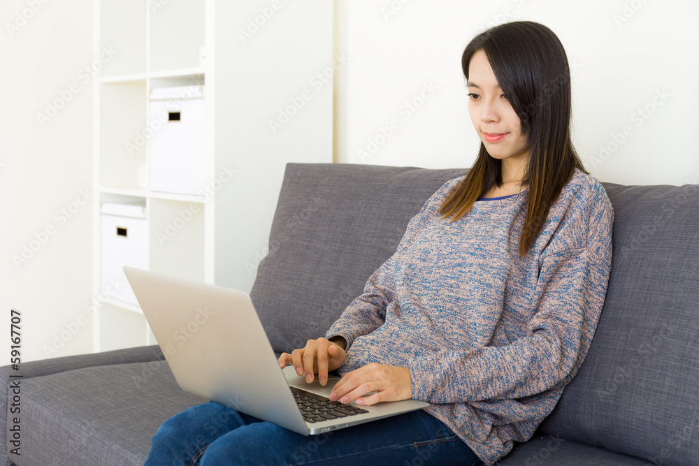 Asian woman working at home Asian woman working at home