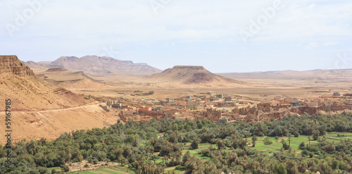 Morocco, village&oasis in valley of the river Todra
